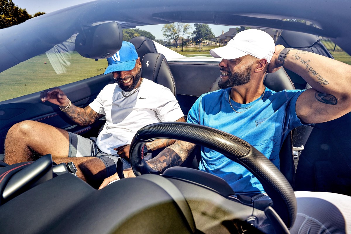 Dak Prescott in his car with brother Tad